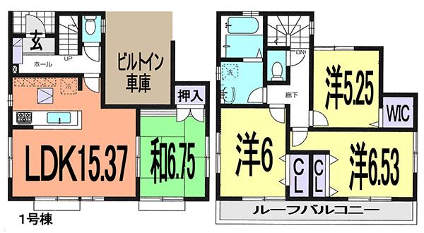 Floor plan. (1 Building), Price 26,800,000 yen, 4LDK, Land area 100 sq m , Building area 101.84 sq m