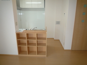 Living and room. Under the kitchen counter storage