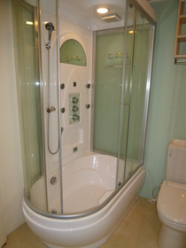 Bath. Bathroom of omnidirectional shower