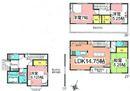 Floor plan. (1 Building), Price 38,900,000 yen, 4LDK, Land area 72.15 sq m , Building area 113.43 sq m