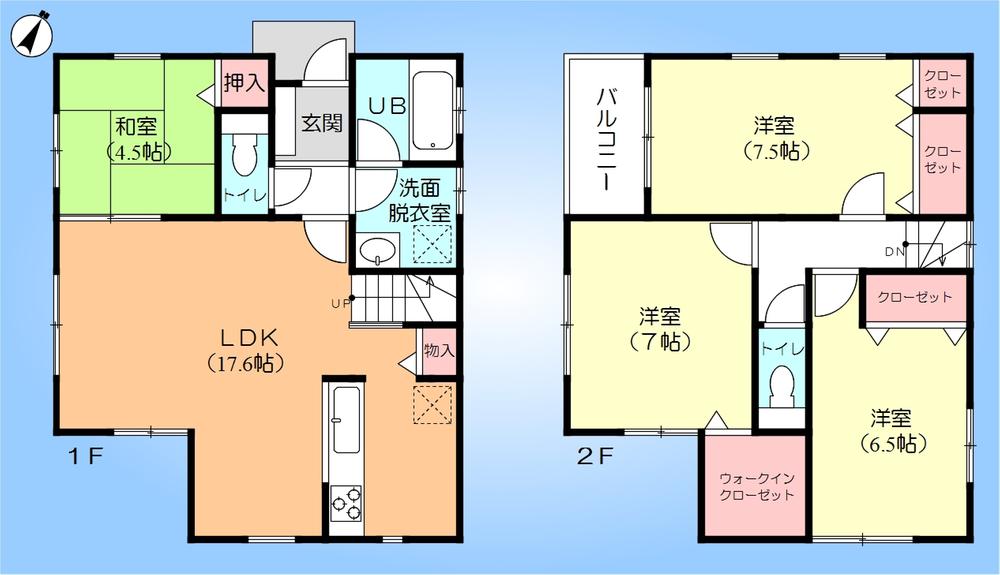 Floor plan. (A Building), Price 34,800,000 yen, 4LDK, Land area 100.03 sq m , Building area 99.15 sq m