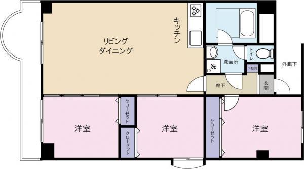 Floor plan. 3LDK, Price 13.8 million yen, Occupied area 70.91 sq m