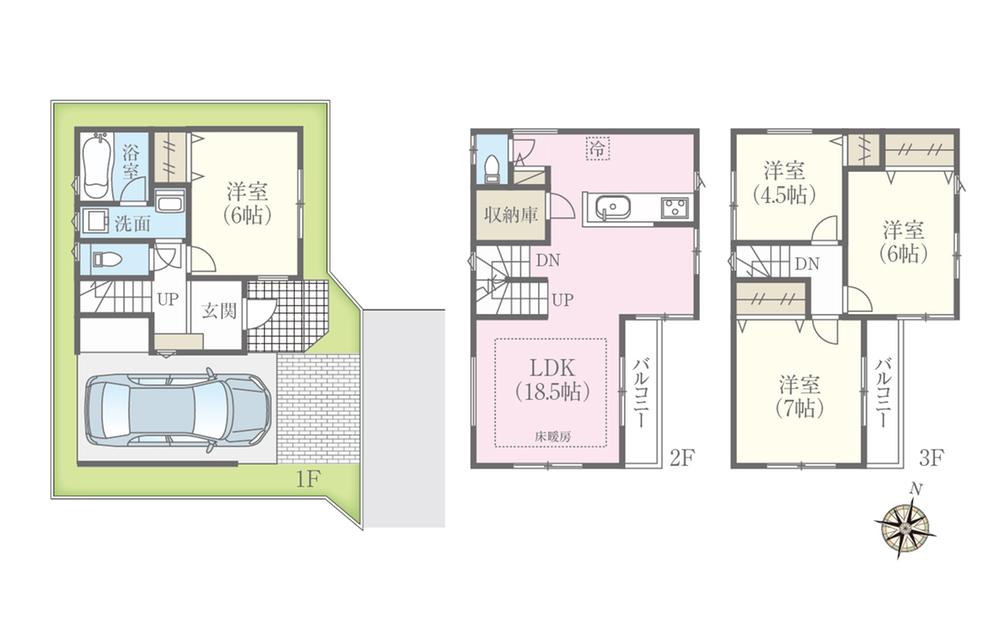 Floor plan. Local guide map