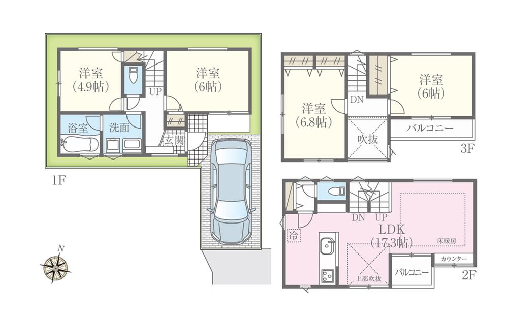 Floor plan. Local guide map