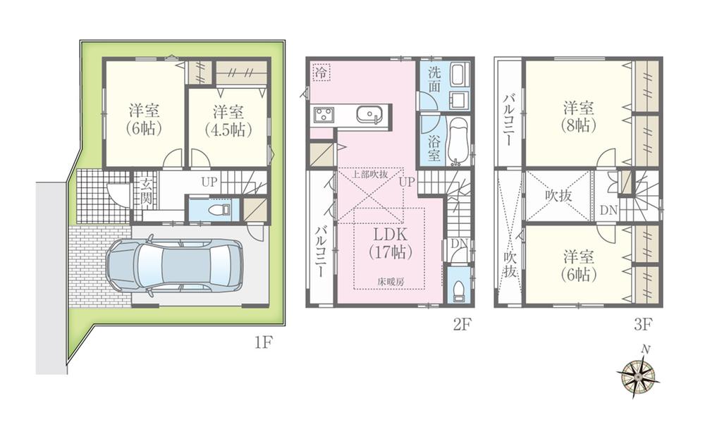 Floor plan. Local guide map