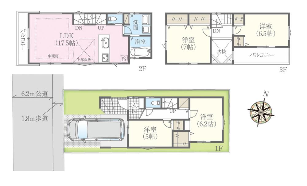 Floor plan. Local guide map