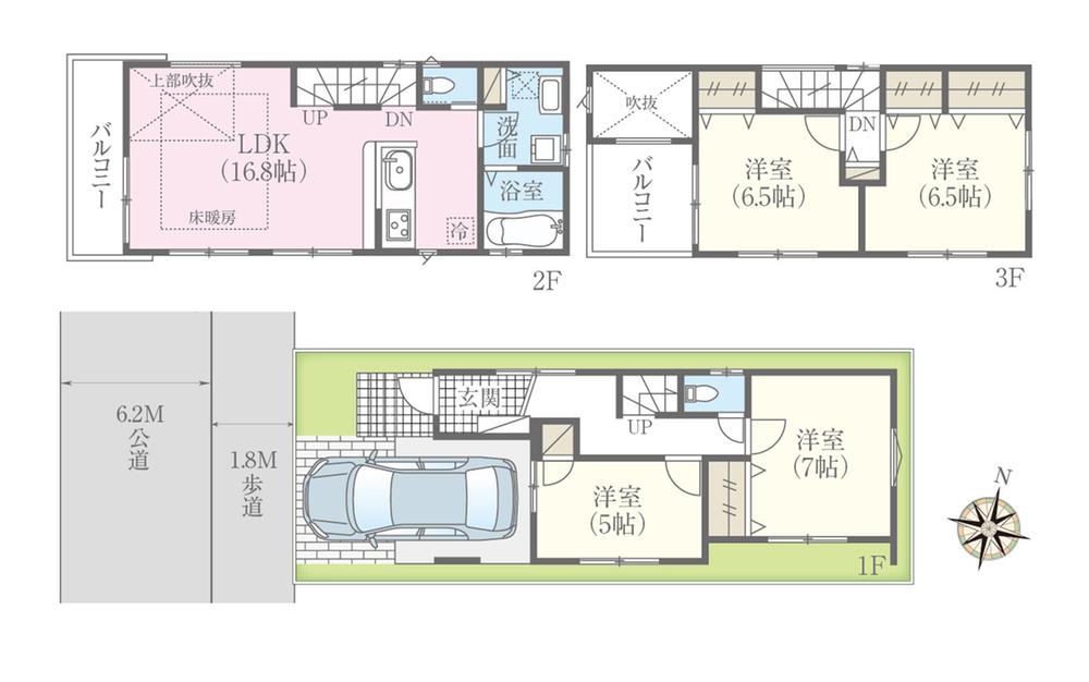 Floor plan. Local guide map