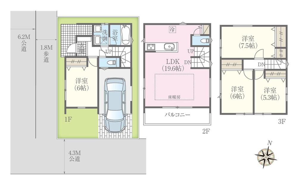 Floor plan. Local guide map