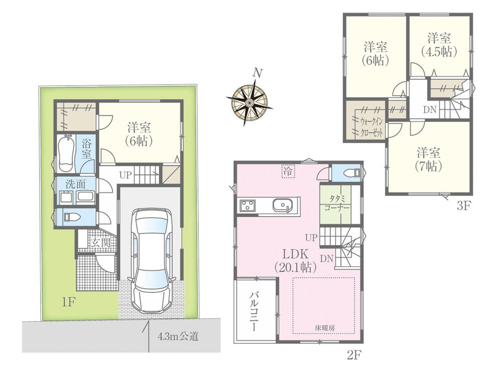 Floor plan. Local guide map