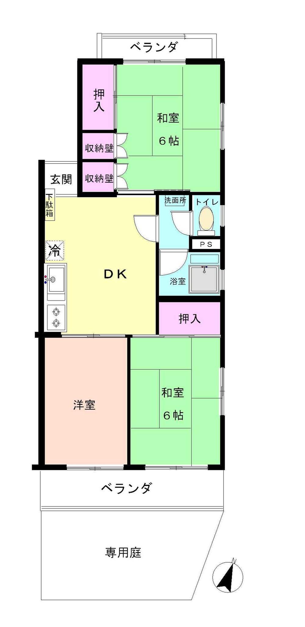 Floor plan. 3DK, Price 12 million yen, Occupied area 52.03 sq m , Balcony area 8.52 sq m 3DK