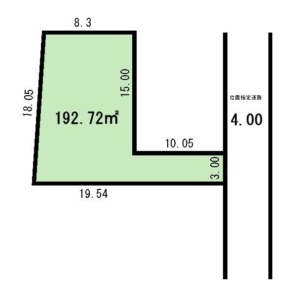 Compartment figure. Land price 54,790,000 yen, Land area 192.72 sq m