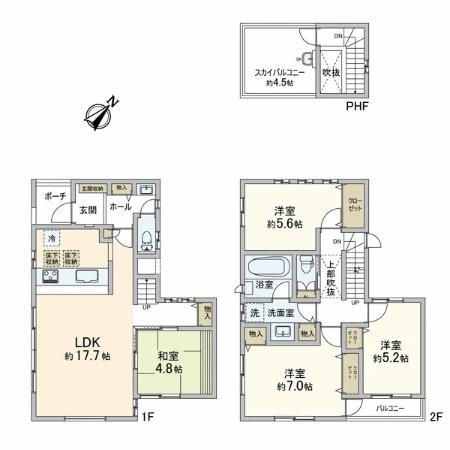 Floor plan. Oyaba until elementary school 260m