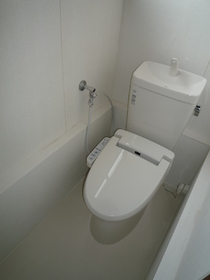 Toilet. Warm water washing toilet seat equipped