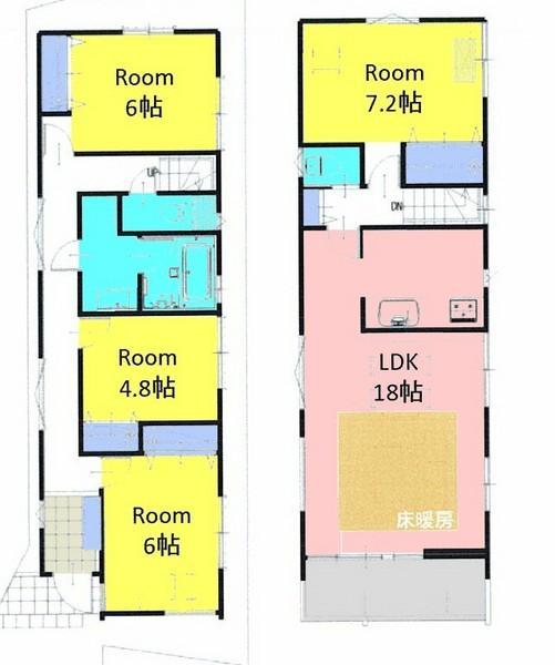 Floor plan. 40,800,000 yen, 4LDK, Land area 100.39 sq m , Building area 99.01 sq m