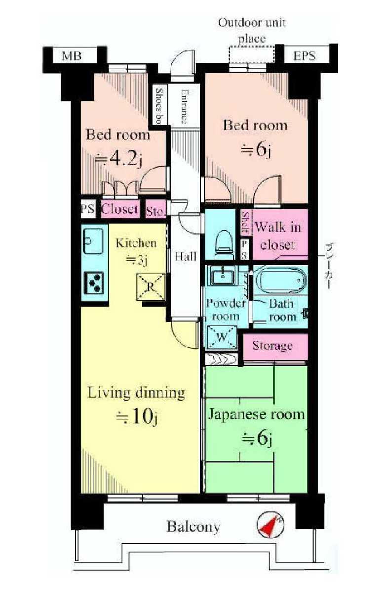 Floor plan. 3LDK, Price 23.8 million yen, Occupied area 65.09 sq m , Balcony area 8.97 sq m 3LDK