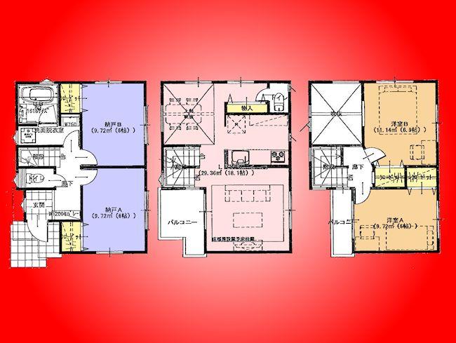 Floor plan. (C), Price 41,800,000 yen, 2LDK+2S, Land area 102.55 sq m , Building area 98 sq m
