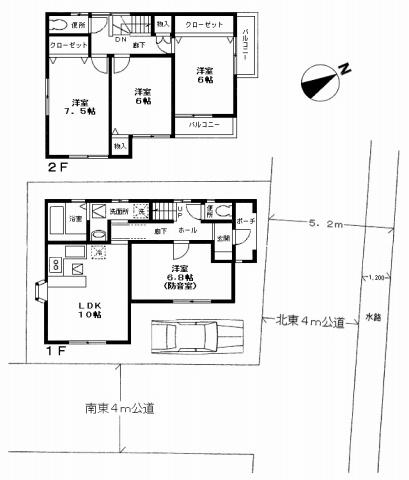 Floor plan. 34,800,000 yen, 4LDK, Land area 78.41 sq m , Building area 89.42 sq m