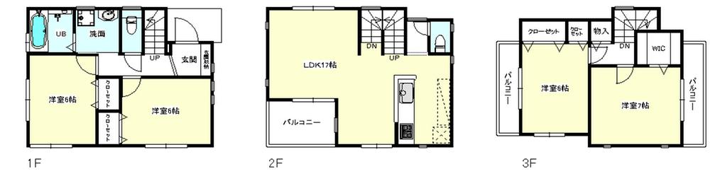 Floor plan. (B Building), Price 46,800,000 yen, 4LDK, Land area 83.19 sq m , Building area 102.26 sq m