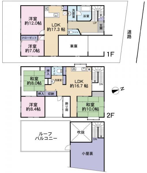 Floor plan. 44,800,000 yen, 5LLDDKK, Land area 199.19 sq m , Building area 228.74 sq m