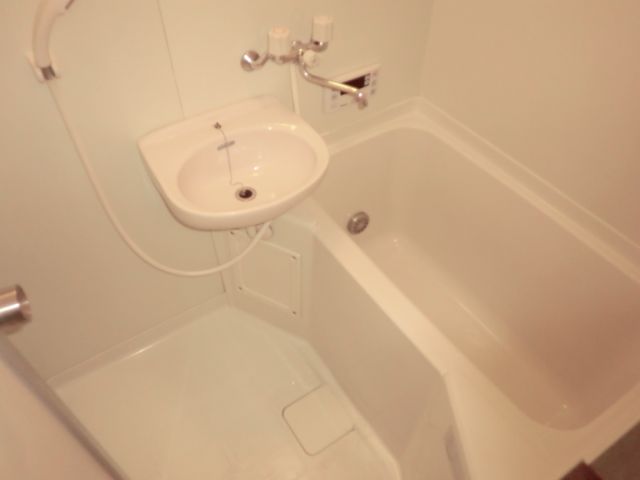 Bath. Bus with a clean mini wash basin with