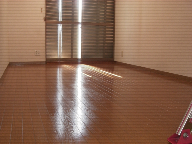 Living and room. Western-style flooring specification