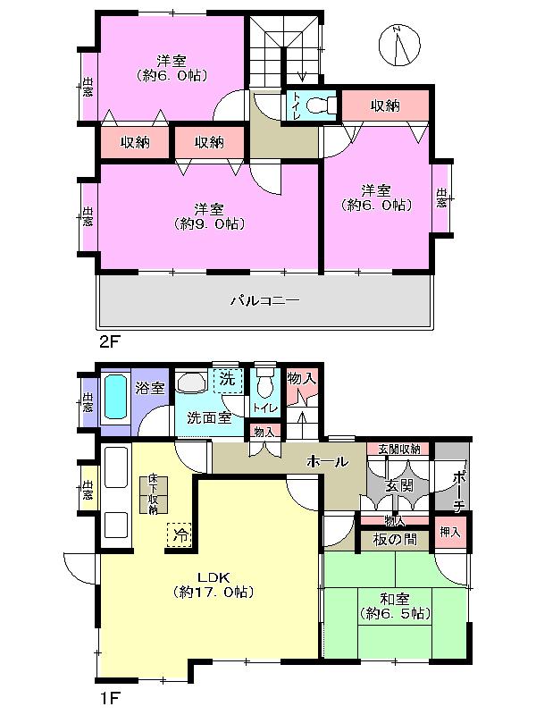 Floor plan. 18,800,000 yen, 4LDK, Land area 114.51 sq m , Building area 106.2 sq m