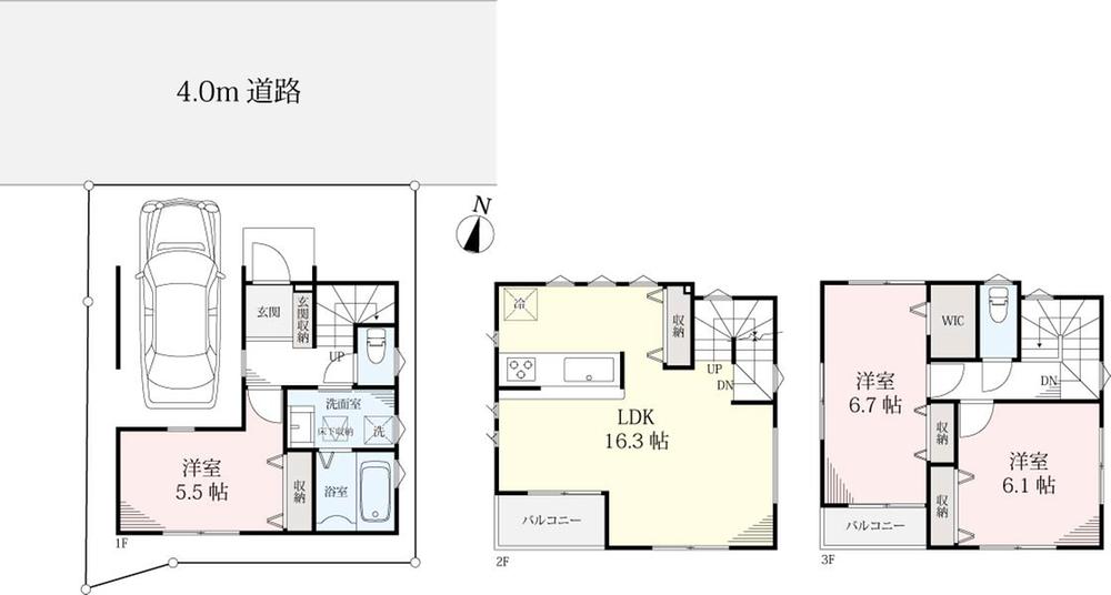 Floor plan. 37,800,000 yen, 3LDK, Land area 51.47 sq m , Building area 97.53 sq m 3LDK