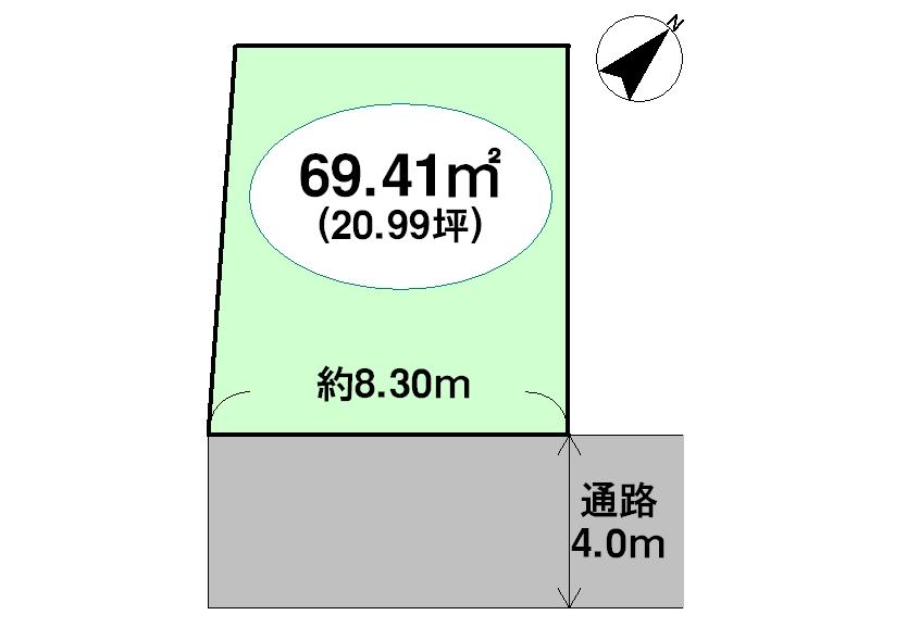 Compartment figure. Land price 16.8 million yen, Land area 69.41 sq m