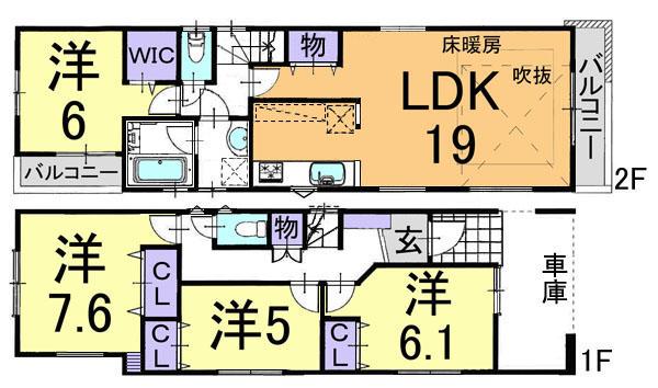 Floor plan. (C Building), Price 31,800,000 yen, 3LDK+S, Land area 99.74 sq m , Building area 99.22 sq m