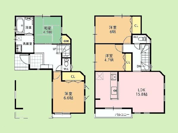 Floor plan. 27,800,000 yen, 4LDK, Land area 82 sq m , Building area 101.78 sq m