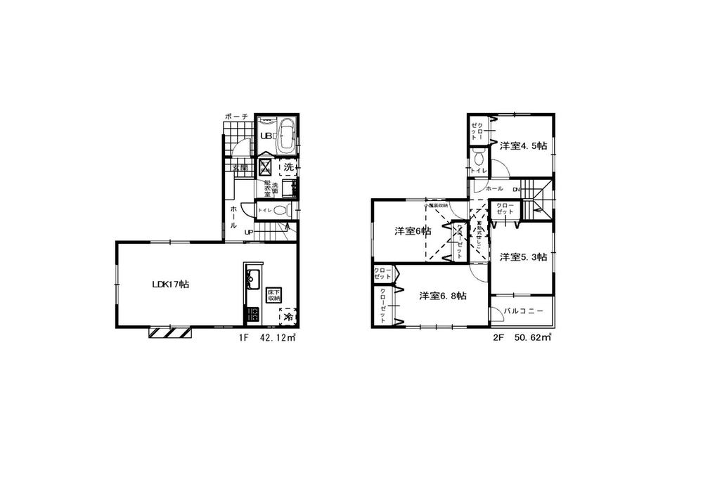 Floor plan. (Building 2), Price 36,800,000 yen, 4LDK, Land area 100.06 sq m , Building area 92.74 sq m