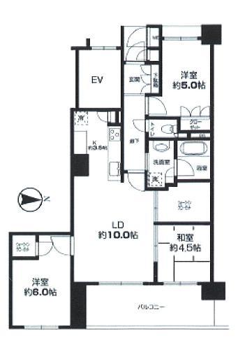 Floor plan. 3LDK, Price 31,800,000 yen, Occupied area 67.16 sq m , Balcony area 11.83 sq m