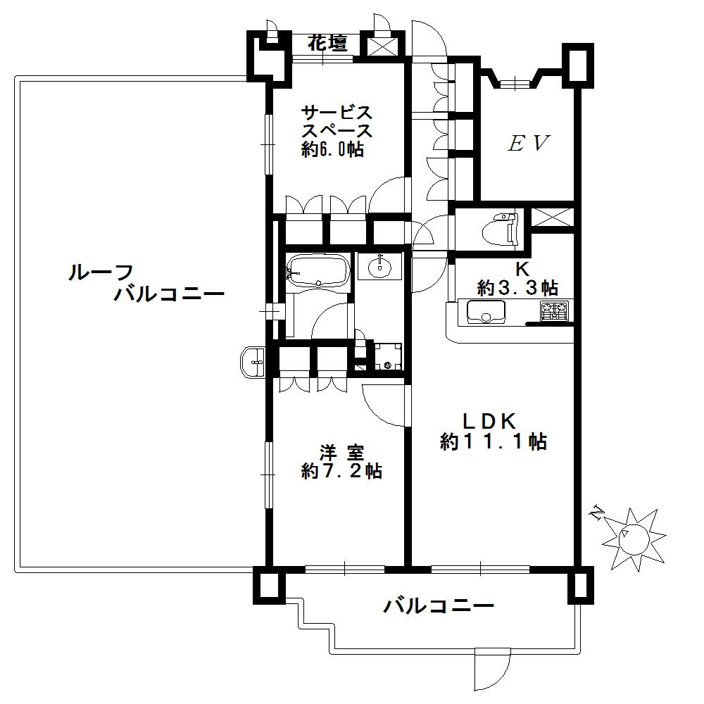 Floor plan. 2LDK, Price 29,800,000 yen, Occupied area 61.51 sq m , Balcony area 10.26 sq m