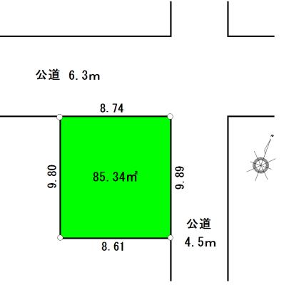 Compartment figure. Land price 31,800,000 yen, Land area 85.34 sq m