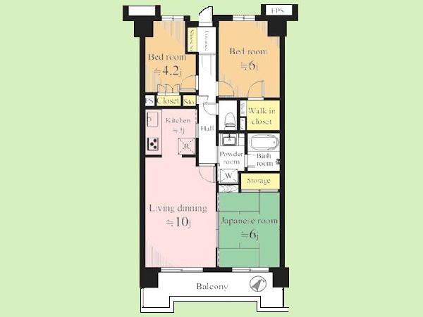 Floor plan. 3LDK, Price 23.8 million yen, Occupied area 65.09 sq m , Balcony area 8.97 sq m