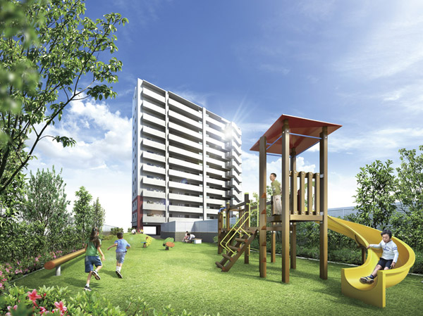 Buildings and facilities. I'm happy to child-rearing family, Featuring a children's park to play children. Pets also can also walk in the Kids Park for possible breeding.  ※ Kids Park ・ Exterior - Rendering