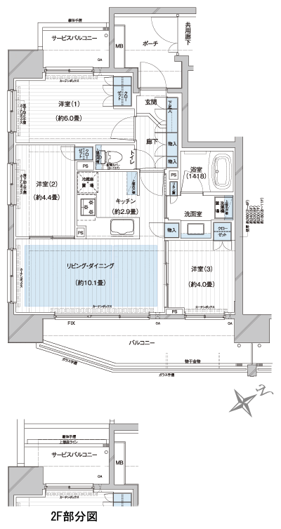 Floor: 3LDK, occupied area: 60 sq m