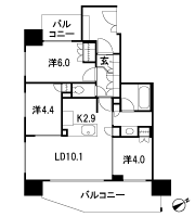 Floor: 3LDK, occupied area: 60 sq m