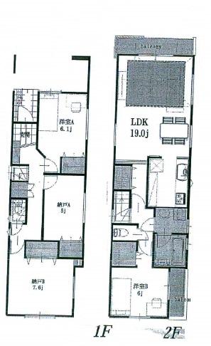 Floor plan. 31,800,000 yen, 2LDK + 2S (storeroom), Land area 99.8 sq m , Building area 110.76 sq m floor plan