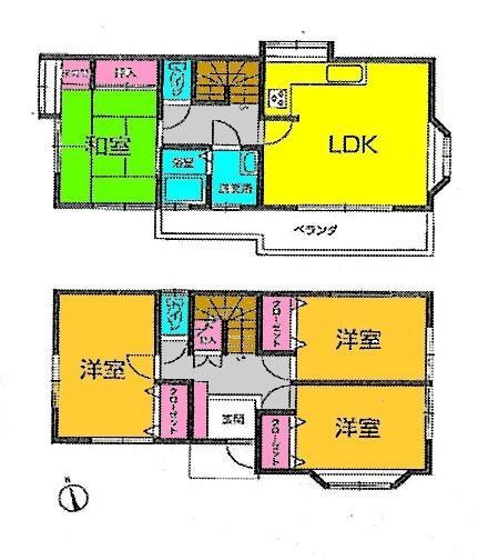 Floor plan. 28.8 million yen, 4LDK, Land area 125.47 sq m , Building area 95.22 sq m