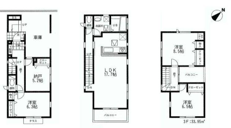 Floor plan. 41,800,000 yen, 3LDK+S, Land area 88.37 sq m , Building area 123.16 sq m floor plan