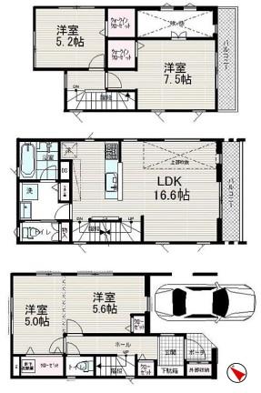 Floor plan. 42 million yen, 4LDK, Land area 68 sq m , Building area 113.29 sq m B Building floor plan