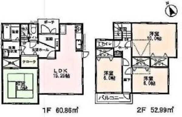 Floor plan. 39,800,000 yen, 4LDK, Land area 145.56 sq m , Building area 113.85 sq m