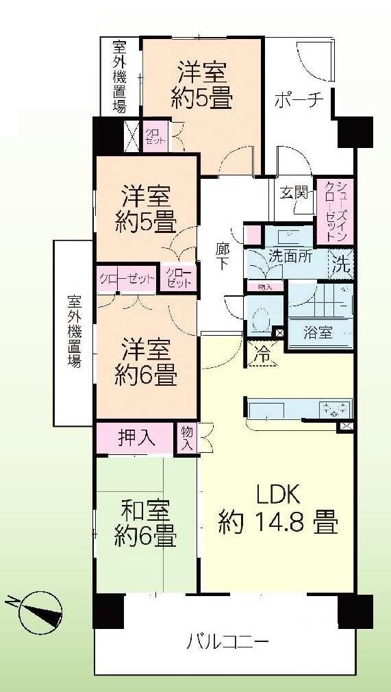 Floor plan. 4LDK, Price 26,800,000 yen, Occupied area 82.16 sq m , Balcony area 12.3 sq m