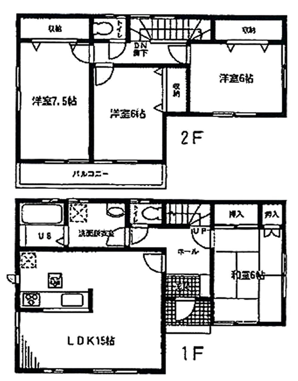 Floor plan. (1 Building), Price 29,800,000 yen, 4LDK, Land area 115.25 sq m , Building area 100.19 sq m