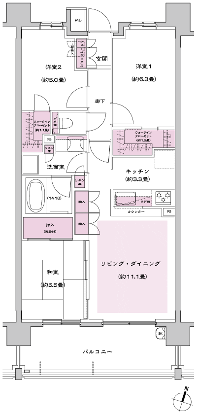 Floor: 3LDK + 2WIC, occupied area: 71.51 sq m, Price: TBD