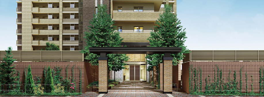  [Exterior - Rendering] Listings Exterior CG intended that caused draw based on the drawings, In fact a slightly different. Planting and it has not been drawn on the assumption the state at the time of a particular season or tenants