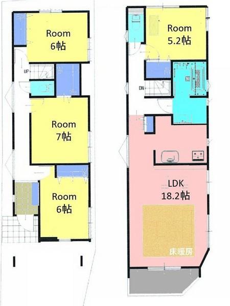 Floor plan. 41,800,000 yen, 4LDK, Land area 98.59 sq m , Building area 99.22 sq m