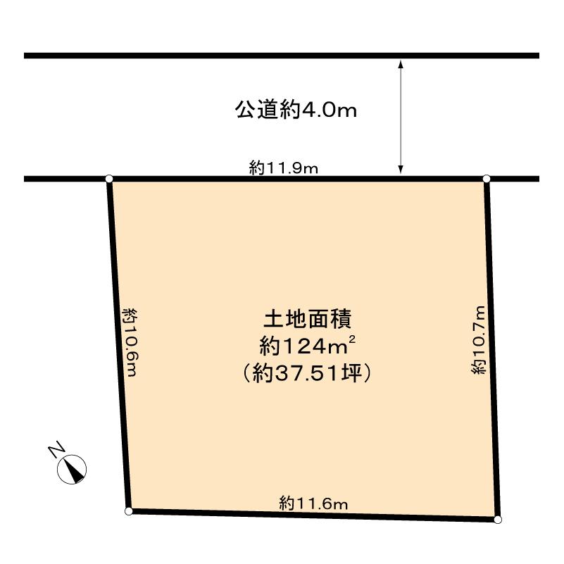 Compartment figure. Land price 12.4 million yen, Land area 124 sq m