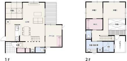 Building plan example (floor plan). Since the site is wide can be a variety of planning. 
